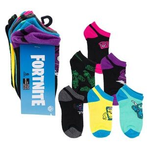 Fortnite Themed 6-Pack of Ankle Socks - Kids Shoe Size 4.5-8.5
